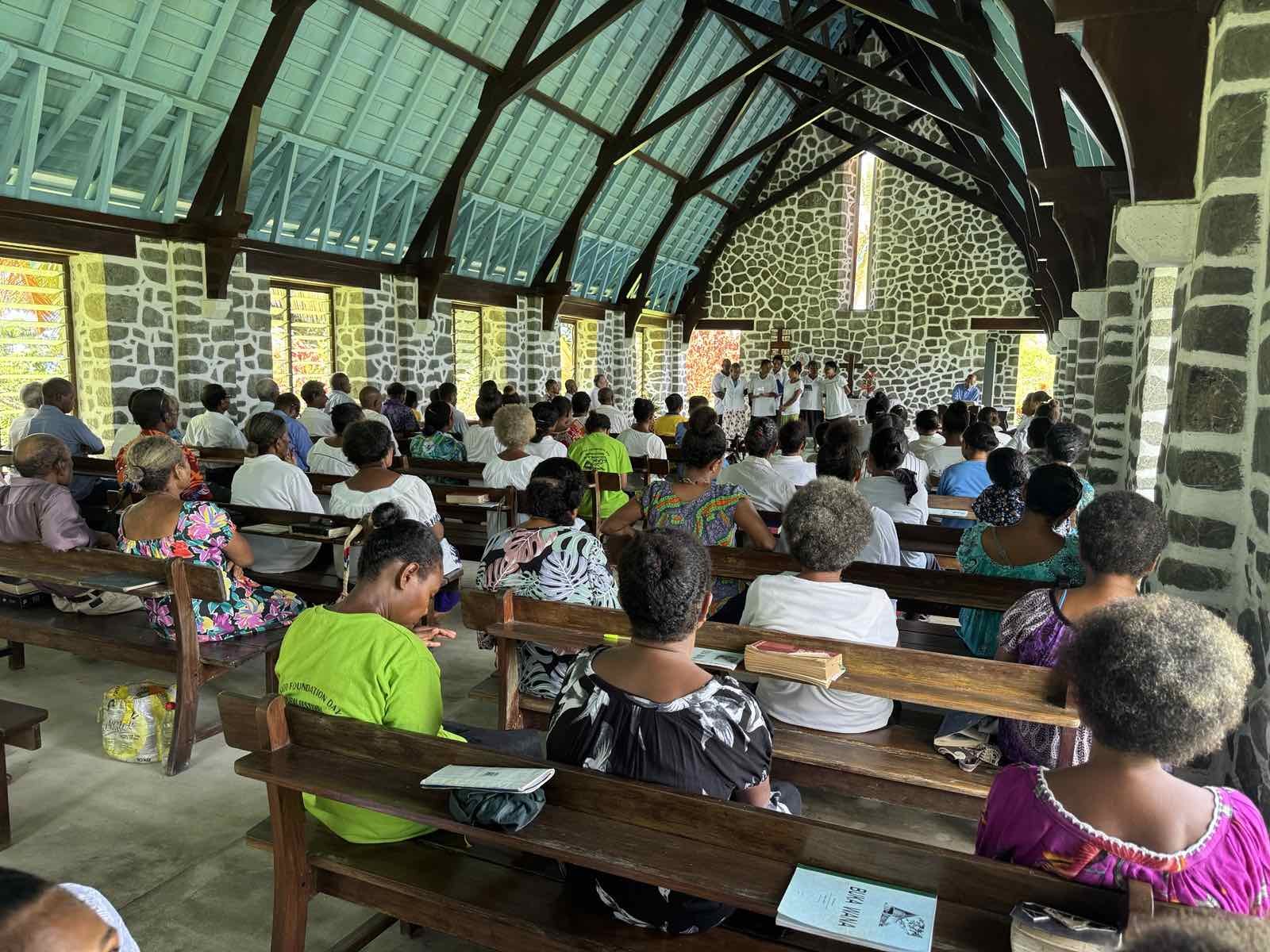 Congregation gathered inside a church building